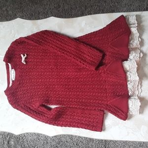 Jillian's Closet girls 4 red sweater dress